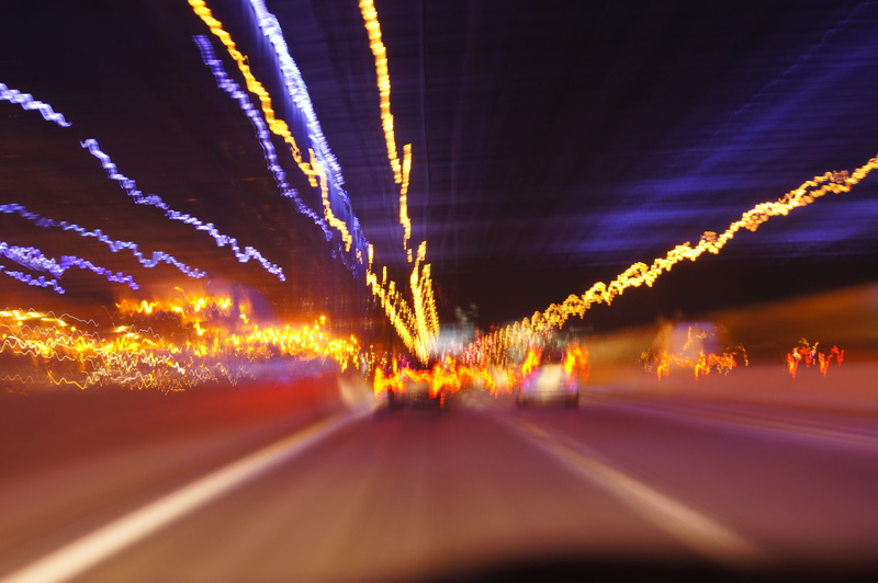 motor vehicle, traffic, the way forward, highway, illuminated, light, abstract, long exposure, car point of view, light trail, night, city, outdoors, blurred motion