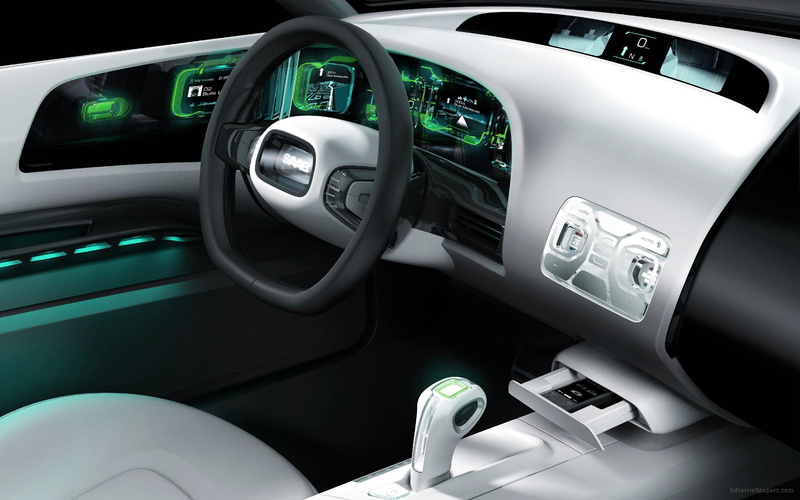 car, air, gray, saab, interior, black, cars, 2K