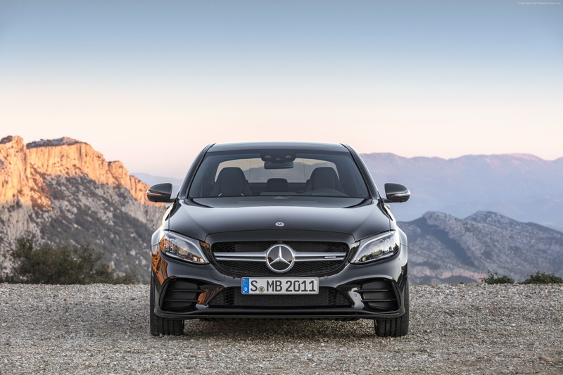 day, transportation, tranquility, mountain peak, mountain range, clear sky, rock - object, 2019 Cars, beauty in nature, mountain, solid, Mercedes-Benz C43 AMG 4Matic