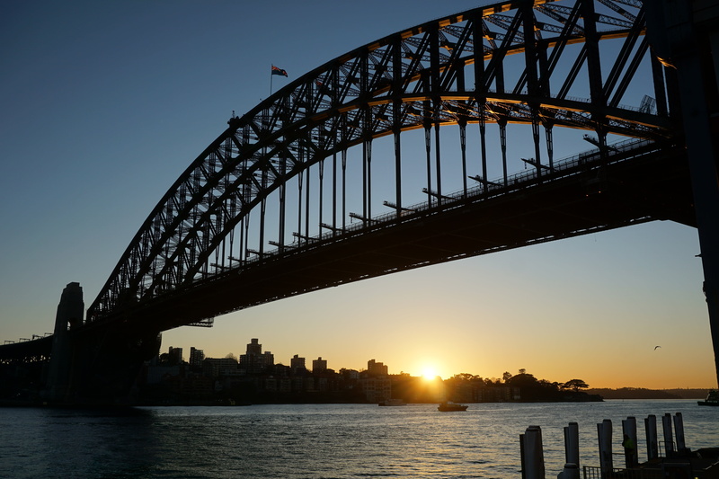 bridge, water, river, sunset, transportation, cityscape, travel, skyline, sydney, australia, bridge - man made structure, no people, dawn, skyscraper, travel destinations