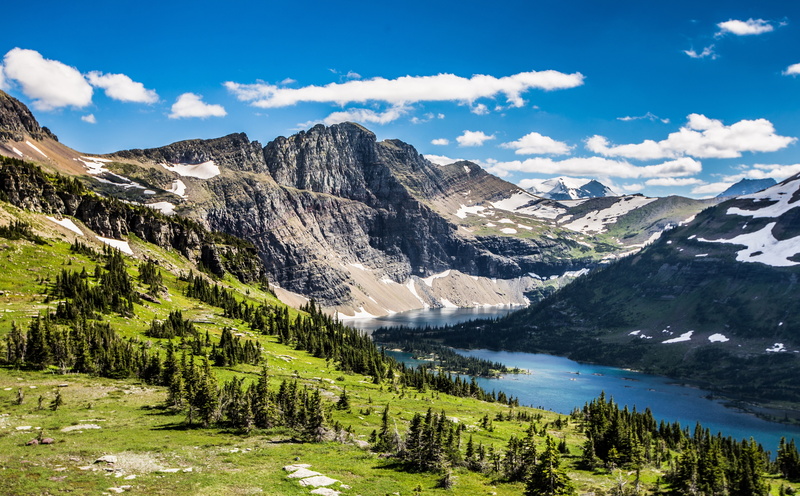 green, water, park, trees, Destination, glaciernationalpark, mountain range, day, United States, remote, Travel, Trip, beauty in nature, tranquility, Scenery
