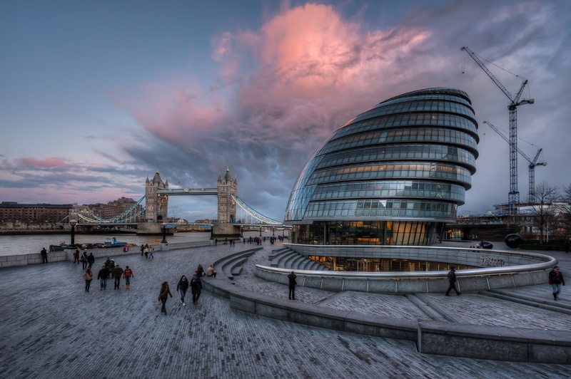 clouds, 1080P, concrete, Tower Bridge, thames, river, uk, bridge, London, building, gray, River Thames, tower, England