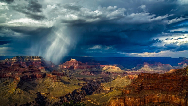 rock formation, non-urban scene, 720P, no people, dramatic landscape, day, sky, solid, travel destinations, storm, Grand Canyon, canyon, rock - object