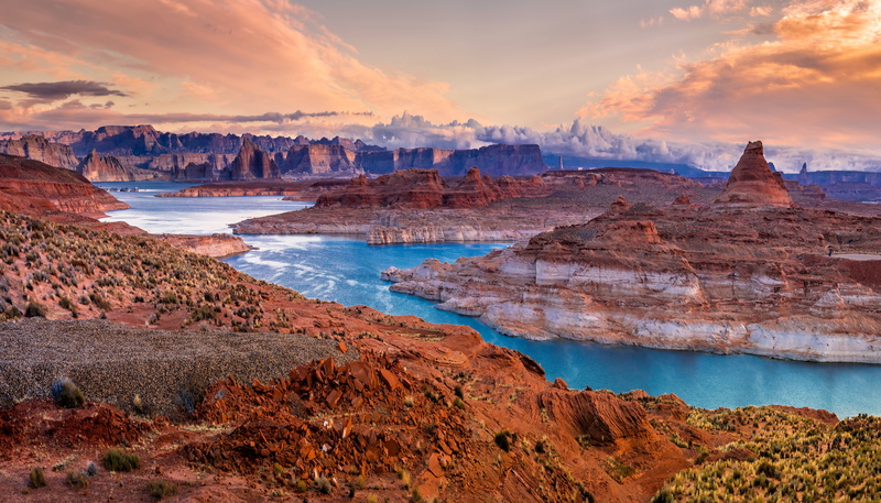 lake, Mountains, park, state, nature, usa, chelly, scenery, glen, Canyon, 5K, parks
