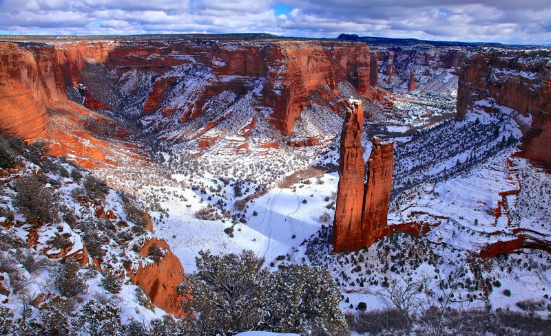 cloud - sky, canyon, day, mountain, navajo, nation, winter, frozen, icicle, beauty in nature, no people, outdoors, United States, non-urban scene, 1080P