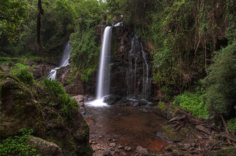 surrounded, Falls, trees, 2K, waterfalls, tropical Rainforest, Horse Shoe, Africa, waterfall, scenics, nature, landscape, river, water, outdoors, tree