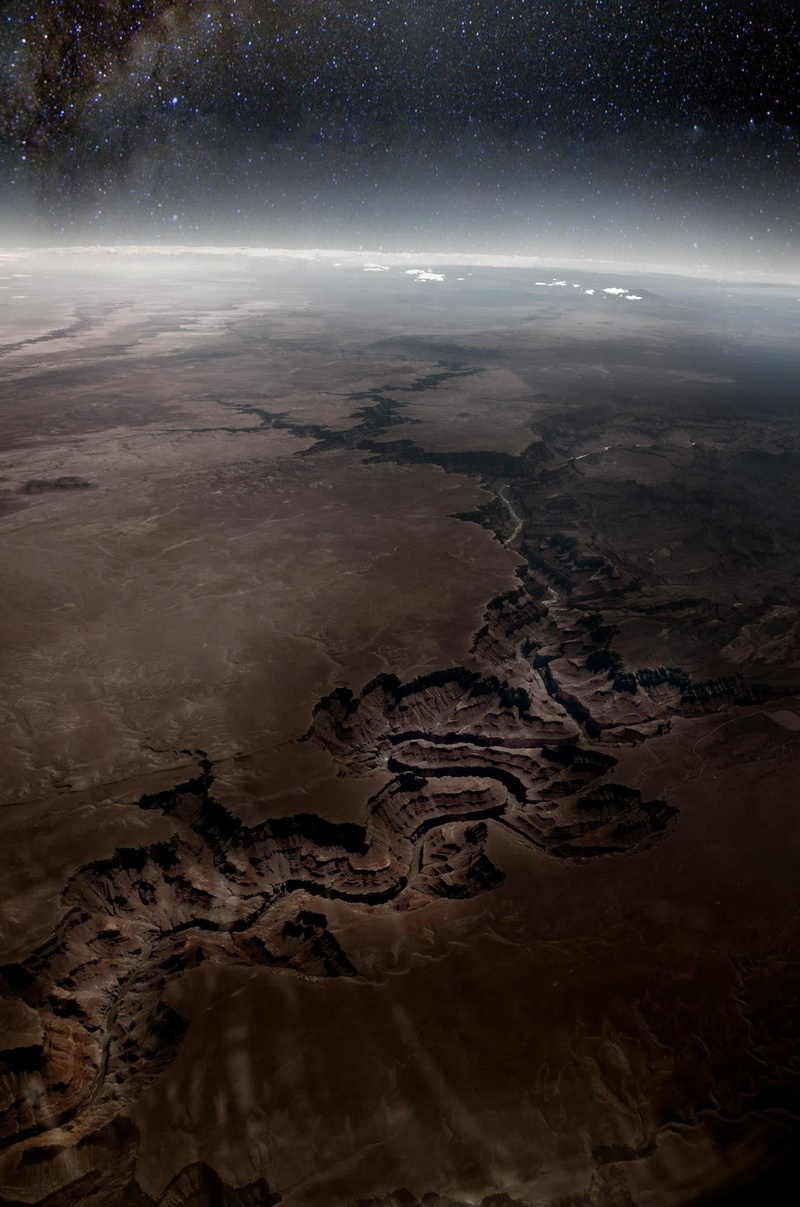 sky, canyon, outdoors, digital composite, Arizona, land, horizon, planet earth, space, tranquility, 1080P, Earth, abstract, environment, astronomy, planet - space