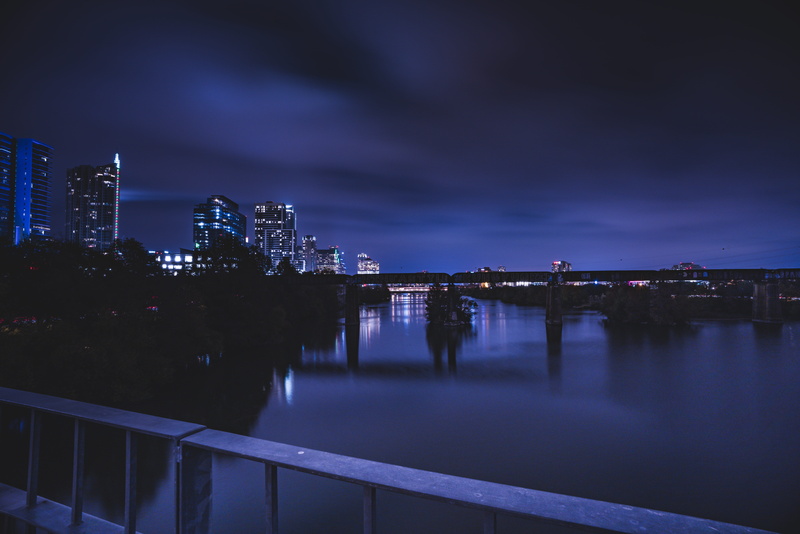 built structure, architecture, a7rii, building exterior, 8K, skyline, modern, sky, dark, dusk, skyscraper, connection, sony, urban, cityscape, bridge - man made structure