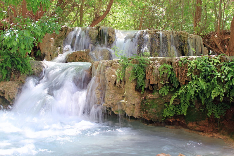 power in nature, falling water, nature, havasu, 5K, forest, scenics - nature, supai, blurred motion, southwest, growth, rainforest, Water, land, motion
