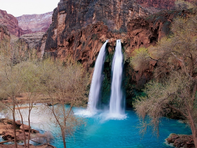 720P, Waterfalls, Havasu Falls, Canyon, Nature, Waterfall, Water