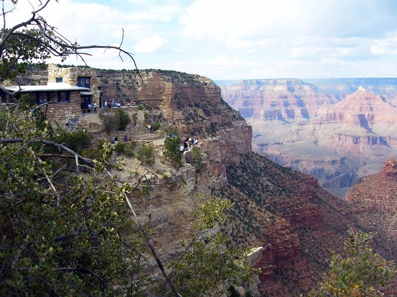 outdoors, architecture, no people, mountain, sky, mirador, beauty in nature, grand Canyon National Park, non-urban scene, 2K, rock formation, travel, plant