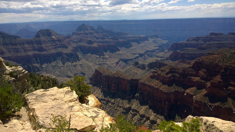 environment, formation, north rim, non-urban scene, sky, panoramic, beauty in nature, tranquility, mountain range, tranquil scene, day, geology, rock, arid climate