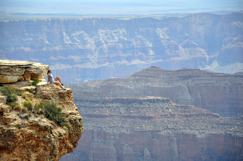 leisure activity, solid, one person, united states, looking, looking at view, north rim, tranquil scene, non-urban scene, scenics - nature, mountain, edge