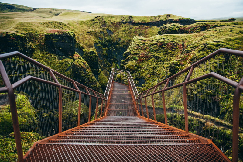 rock, cliff, direction, tranquil scene, scenic, bridge, valley, sky, footbridge, built structure, outdoor, diminishing perspective, tranquility, travel