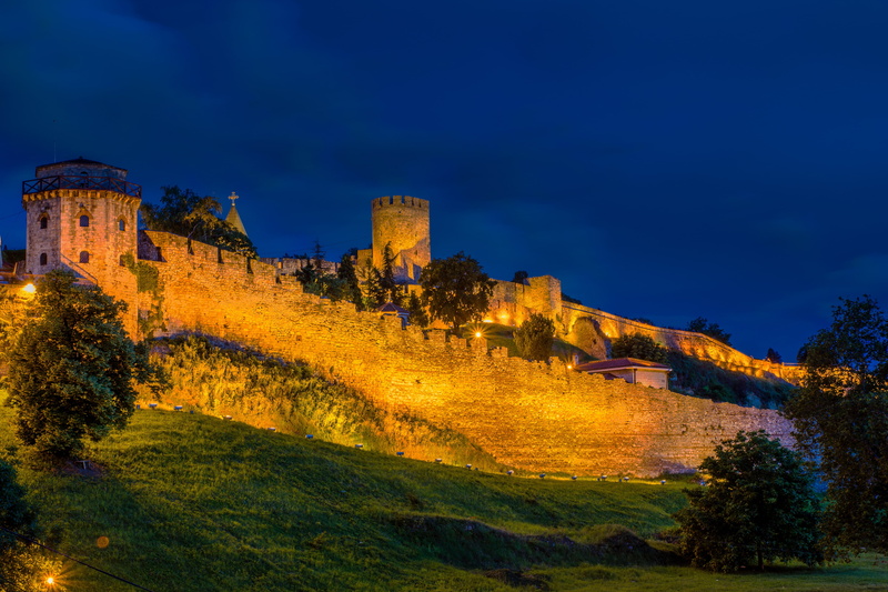 Kalemegdan, Belgrad, night., 4K, Serbia, Fortress
