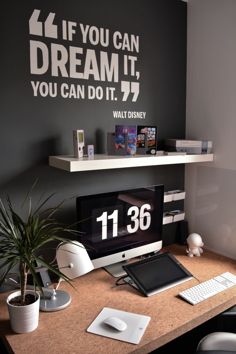 shelf, office, cup, desk, graphics, imac, tetris, workoffice, plant, laptop, place, food and drink, drink, electric lamp, computer, work, publication, communication