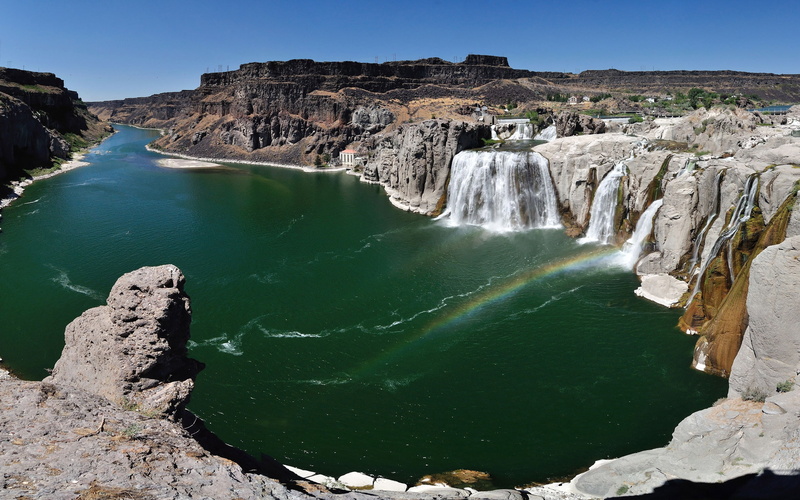 twin, panorama, rainbow, falls, 2K, ida, shoshone