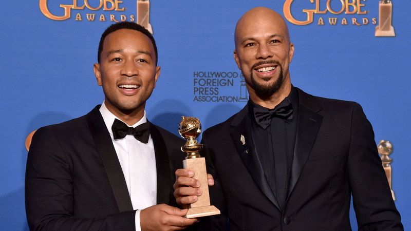 adult, portrait, men, 2015, males, holding, business, emotion, golden globe award, success, waist up, john legend, positive emotion, s, people, smiling