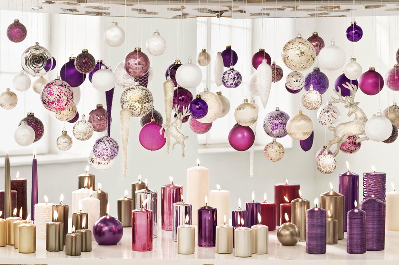 globes, festive, christmas, purple, pink, 5K, showcase, candles, white, golden