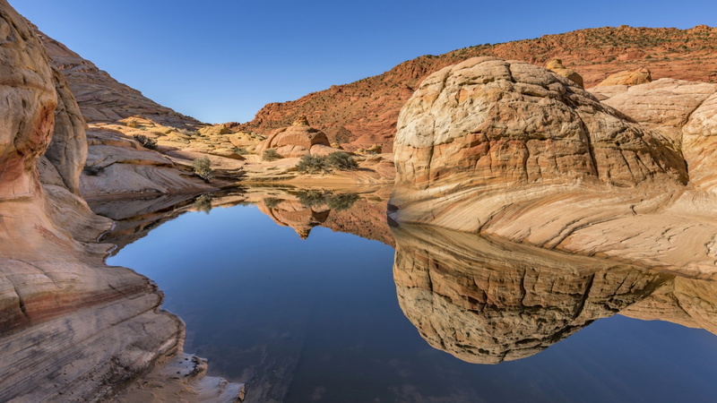sandstone, formation, tranquil scene, 4K, climate, united states, eroded, rock formation, sky, geology, mountain range, mountain, arid climate, non-urban scene
