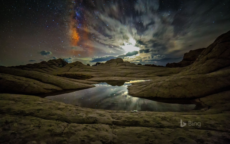 non-urban scene, water, galaxy, astronomy, star - space, monument, sky, bi, nature, environment, 1080P, no people, cliffs, star, tranquility, landscape