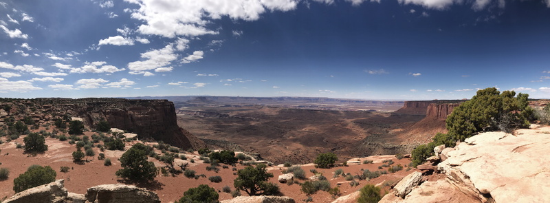 dead horse point, travel destinations, eroded, tranquil scene, canyon, state park, outdoors, rock - object, tree, beauty in nature, mountain, rock, sky