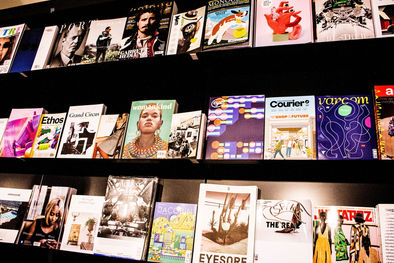 fashion, magazine, retail display, human representation, collection, shelf, magazines, soho, male likeness, sale, no people, abundance, representation
