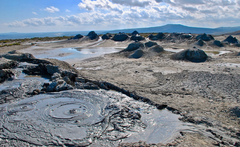 tranquility, water, cloud - sky, beach, baku, day, sky, rock, rock - object, gobustan, 2K, beauty in nature, volcanoes, no people, geology, solid, non-urban scene