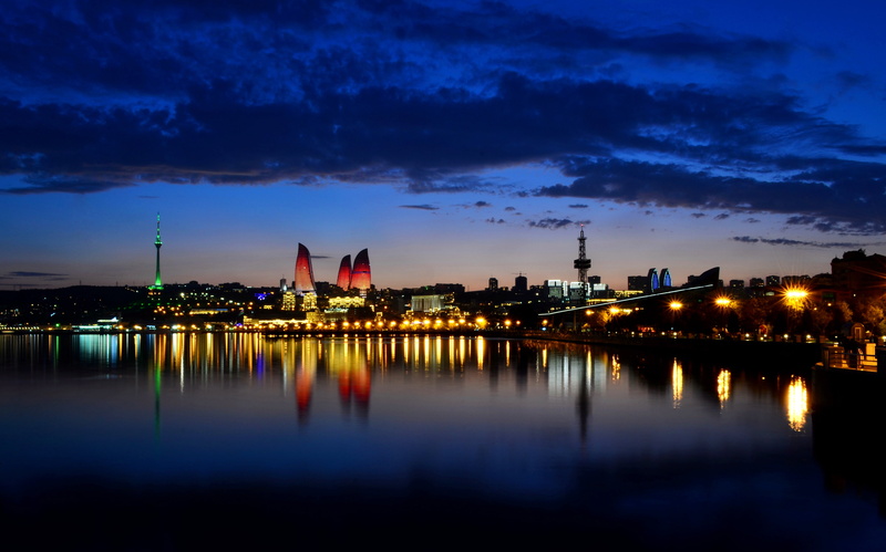 water, twilight, high, sunset, built Structure, spire, travel Destinations, cityscape, urban Skyline, famous Place, reflection, downtown District, river