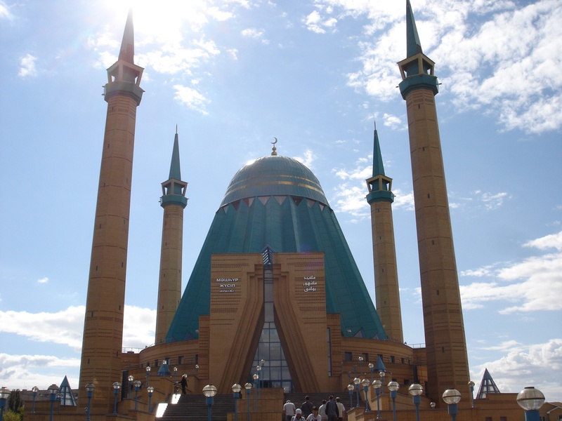 blue, islam, shah, building, azerbaijan, cloud - sky, day, outdoors, sky, spirituality, place of worship, dome, travel, architecture, enlightenment, light