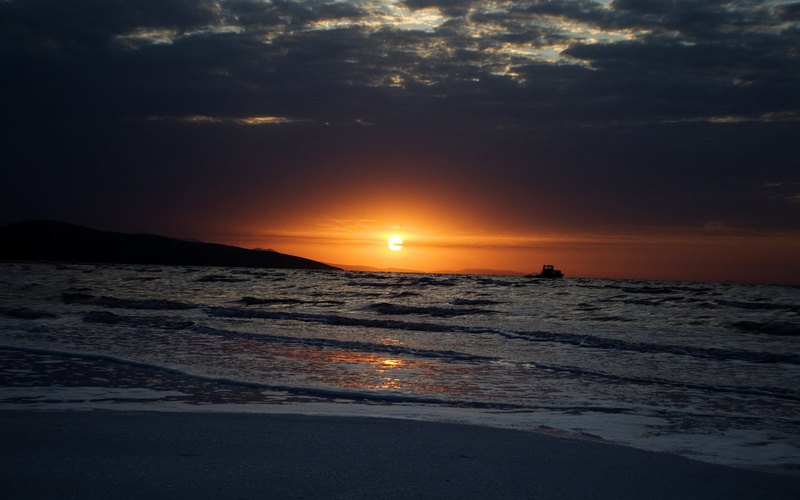 azerbaijan, urmu golu, urmia, urmya, lake, sunset, 1080P