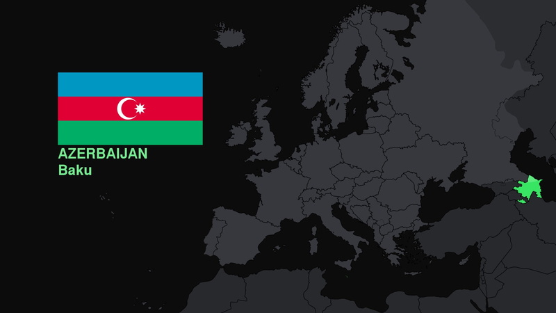 Azerbaijan, map, 1080P, Flag