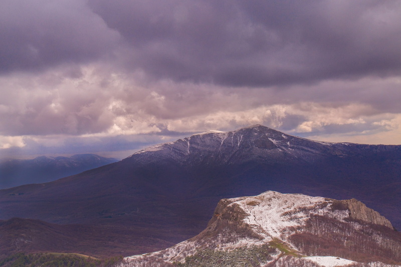snow, forest, sky, Crimea, nature, 2K, mountains