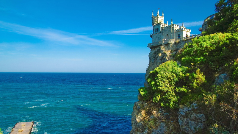 4K, crimean peninsula, crimea, coast, rocks, amazing, castle, cliff