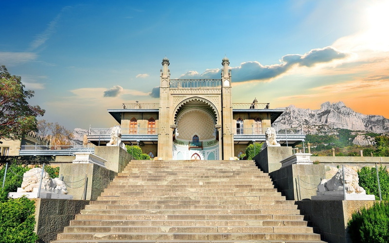 Palace, Crimea, 1080P, Palaces, Vorontsovs Palace, Russia
