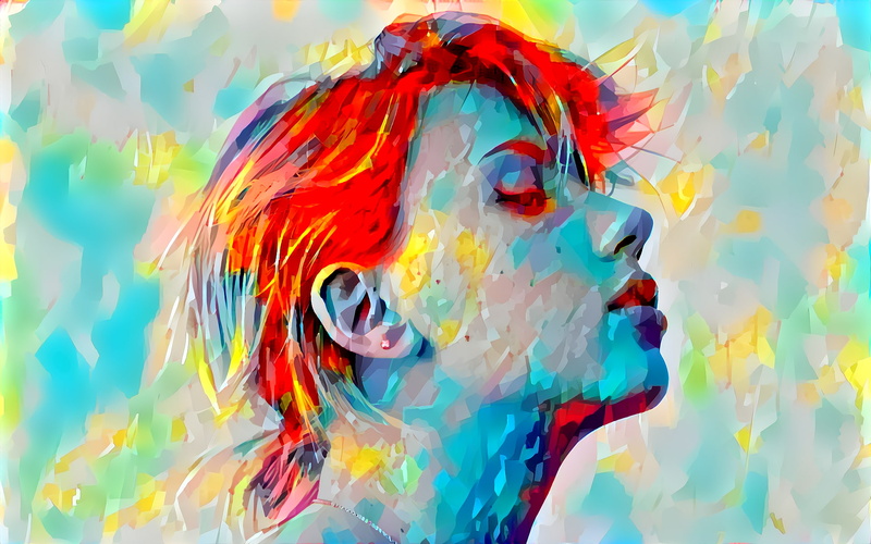 paint, close-up, art and craft, water, leisure activity, deep-art, representation, backgrounds, adult, women, artwork, one person, creativity, portrait