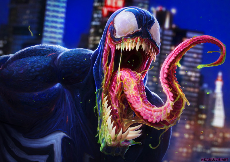 Dan Luvisi, ArtStation, artwork, 1080P, Venom, creature
