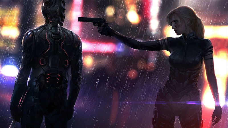 2560x1440 px, Bounty, fi, disguise, Standing, Fighting, motion, man, detail, rain, wet, sci, Heroes, online, women, Hunter, people, holding, human representation
