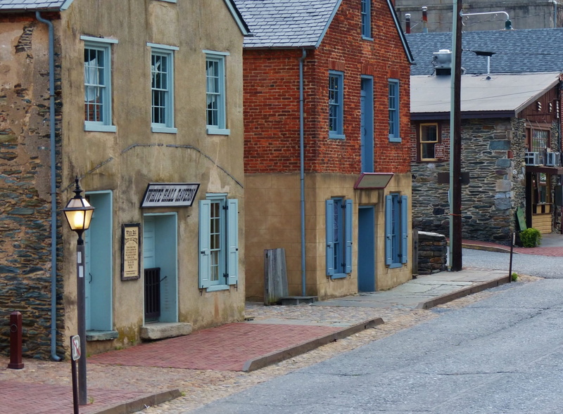 architecture, west virginia, brick wall, no people, Town, building exterior, building, alley, town, ferry, row house, usa, Old, residential district, city