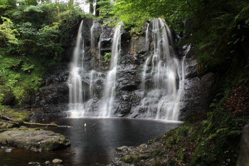green Color, landscape, scenics, beauty In Nature, outdoors, Damp, Forest, timelapse, day, rock - Object, Antrim, tropical Rainforest, tree, river, waterfall