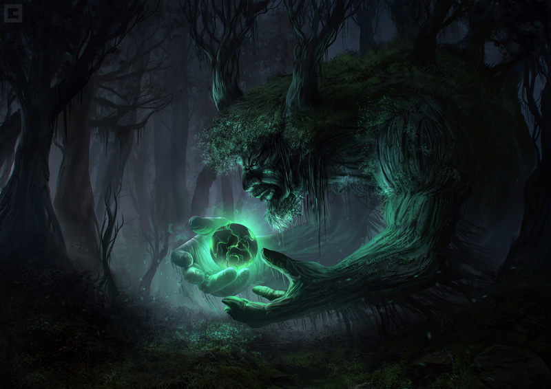 2K, Magic, Dark, Creature, Giant, Forest, Green, Ogre, Fantasy