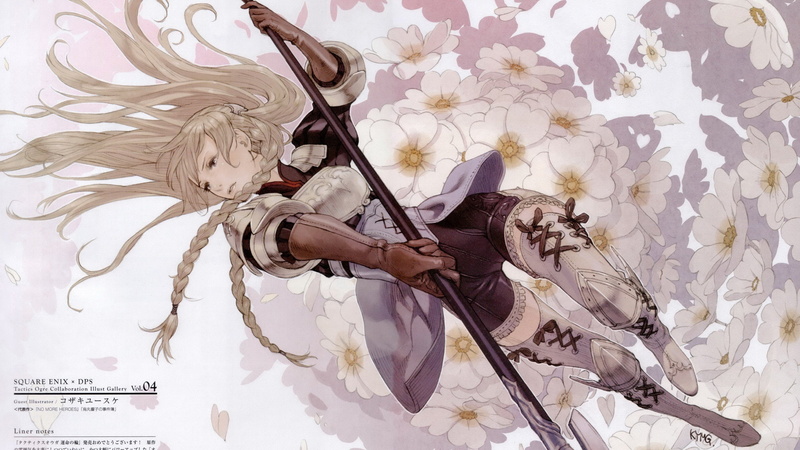 ogre, long, parted, 2K, ravness, gloves, boots, lips, weapons, video, flowers, games, women, highs, blondes, spears, tactics, blossoms, warriors, fighters
