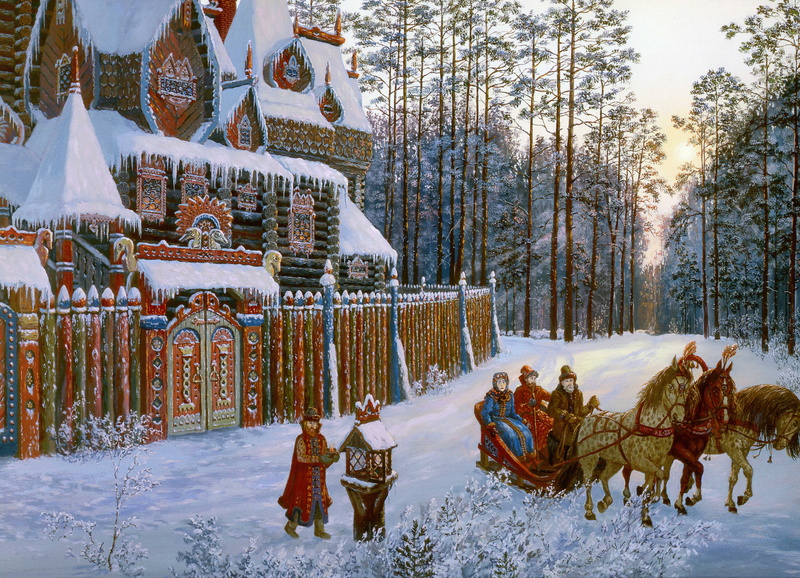 winter, season, forest, day, brown, Russian folklore, plant, cultures, christmas, Evening, cold - Temperature, built structure, Vsevolod Ivanov, snow, nature