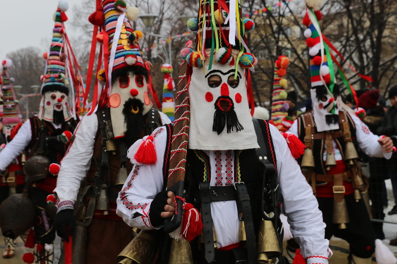 disguise, kukeri, dionysus, world heritage list, focus on foreground, uncircumcised, games, day, pagan, outdoors, festival, pernik, street, masquerade