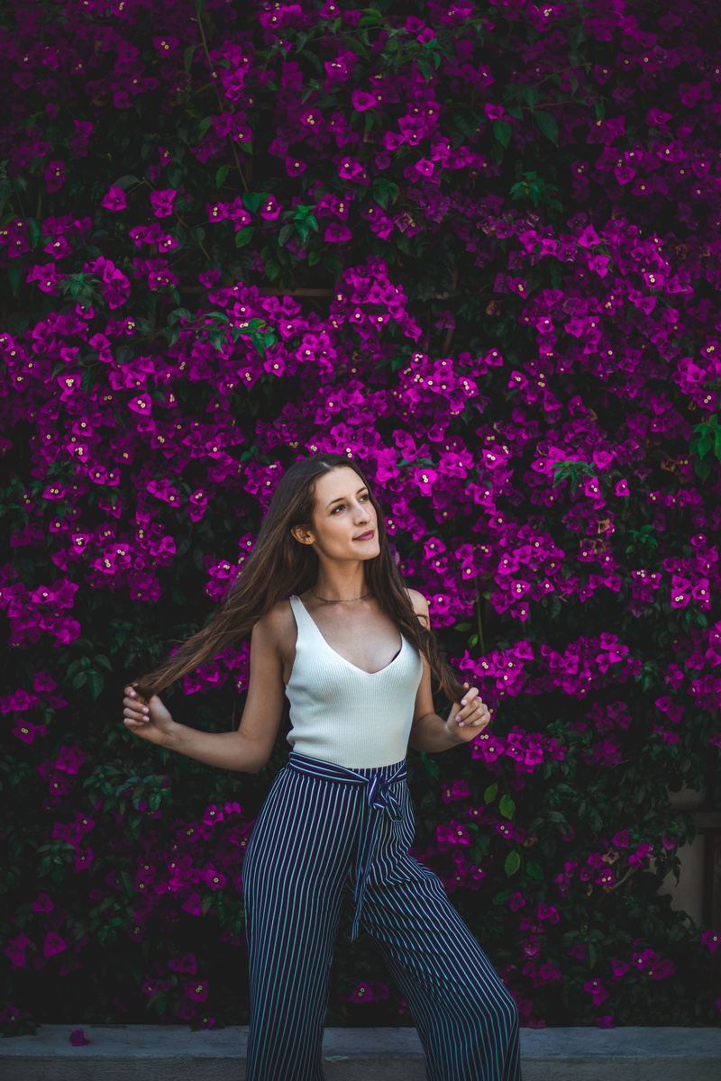 people, brown Hair, petal, looking, young Adult, girls, tree, joy, springtime, lifestyles, adult, bush, 5K, human Hair, style, beautiful, daytime, holding