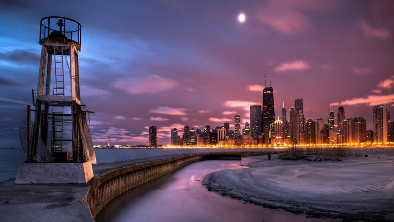 cloud - sky, metropolis, built structure, city, office building exterior, ilinois, landscape, outdoors, urban skyline, travel destinations, no people, lake michigan