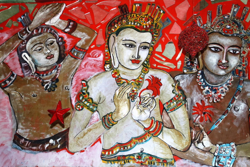 character, spirituality, human representation, paint, headgear, male likeness, pattern, texture, religion, men, look, traditional, decoration