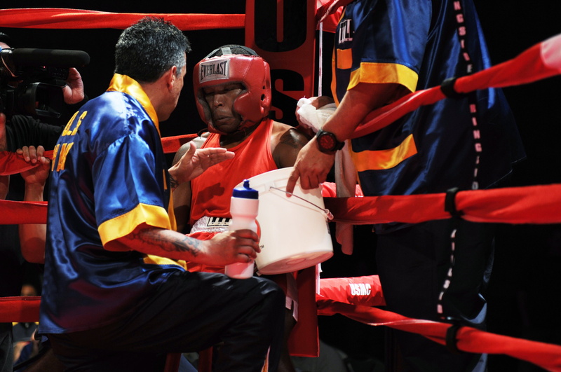 land vehicle, fight, critique, standing, real people, boxing, 4K, safety, coaching, paramedic, men, ring, service, holding, clothing, blue, corner, males