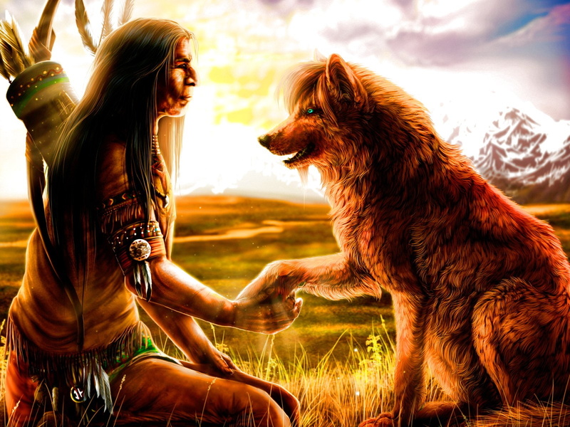 warrior, native, indian, 720P, american, artwork, people, painting, western, art