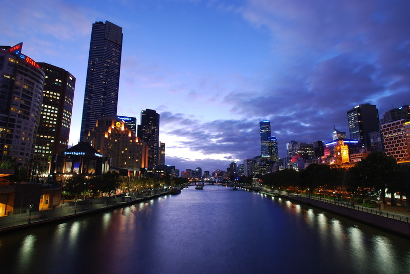 canal, Yarra Twilight, financial district, cloud - sky, nature, building, tower, sky, city, waterfront, buildings, river, reflection, office building exterior